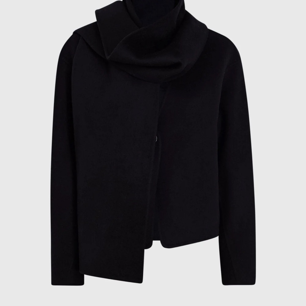 Club Monaco double faced cropped scarf jacket NWT XS